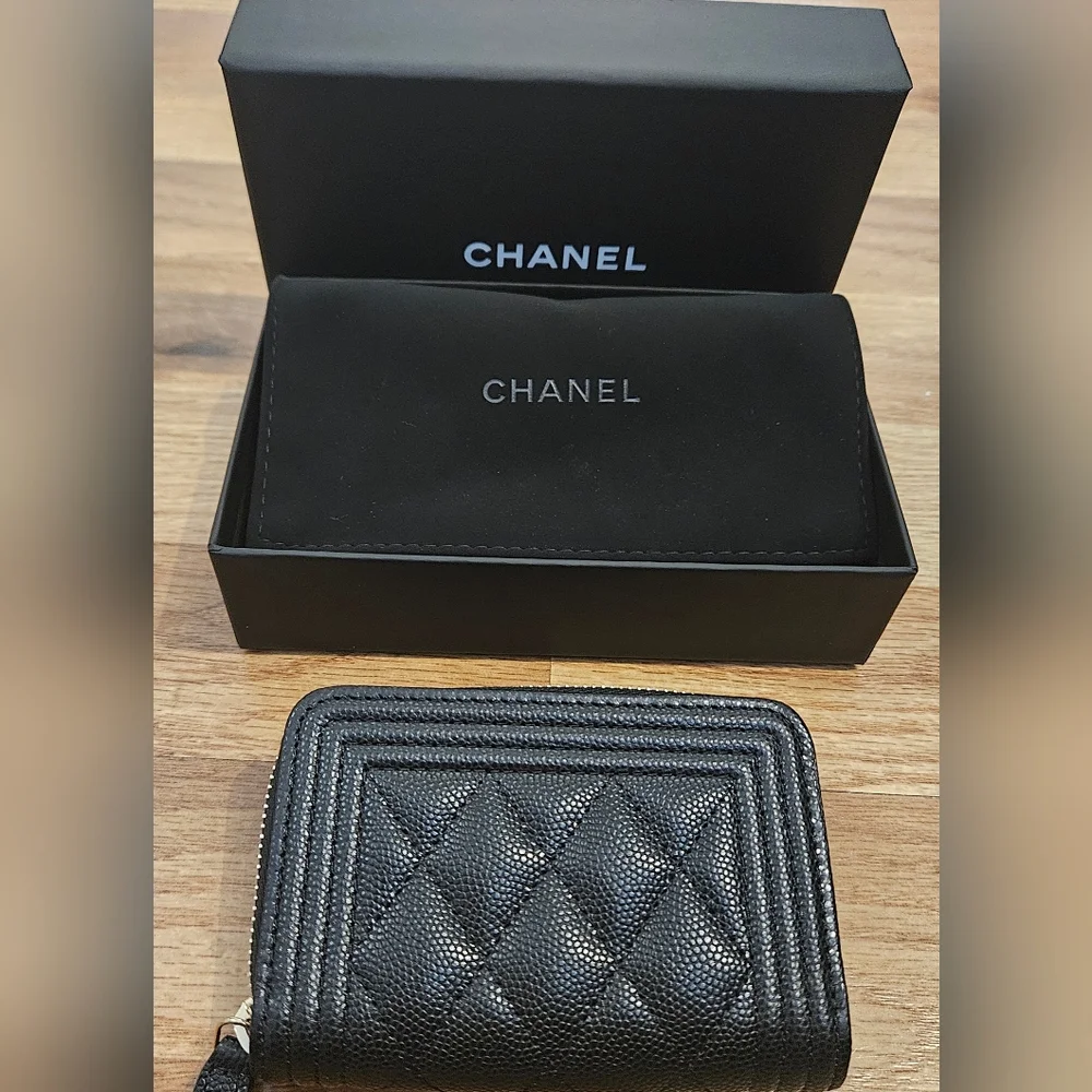 Chanel Boy Zip Around Coin Purse Wallet - Picture 3 of 4